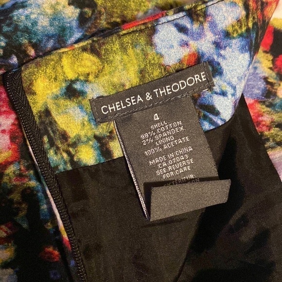 Chelsea and Theodore mini skirt size 4 fully lined two pockets flowers colours - Picture 6 of 11